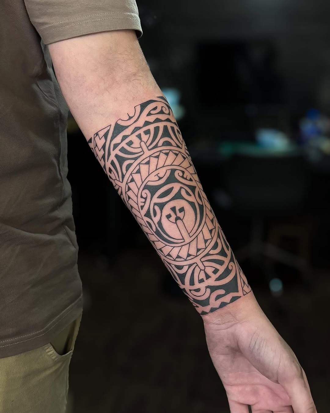 Intricate Marquesan Tattoo Design on Forearm Tattoo Design