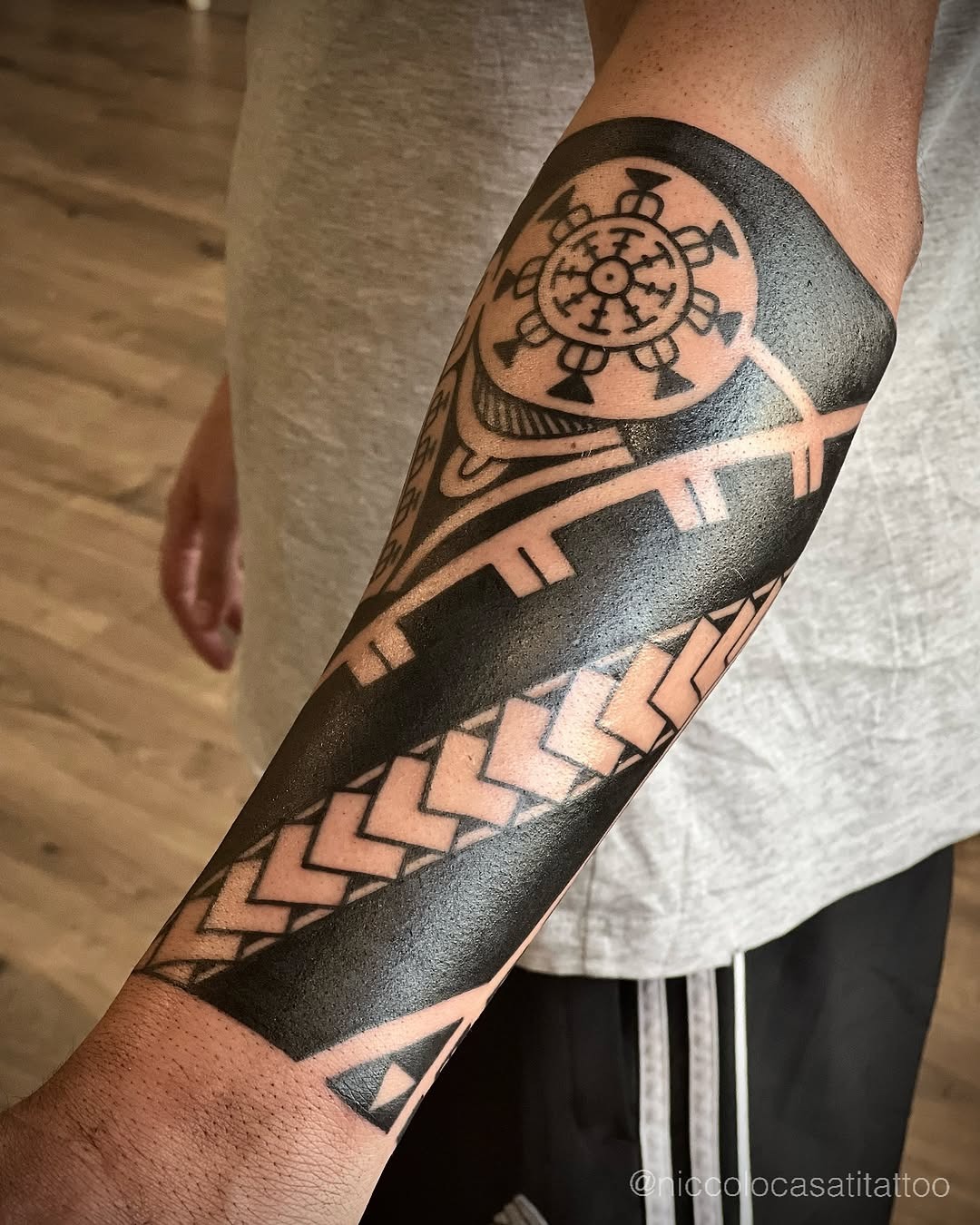 Intricate Marquesan tattoo on the forearm Tattoo Design