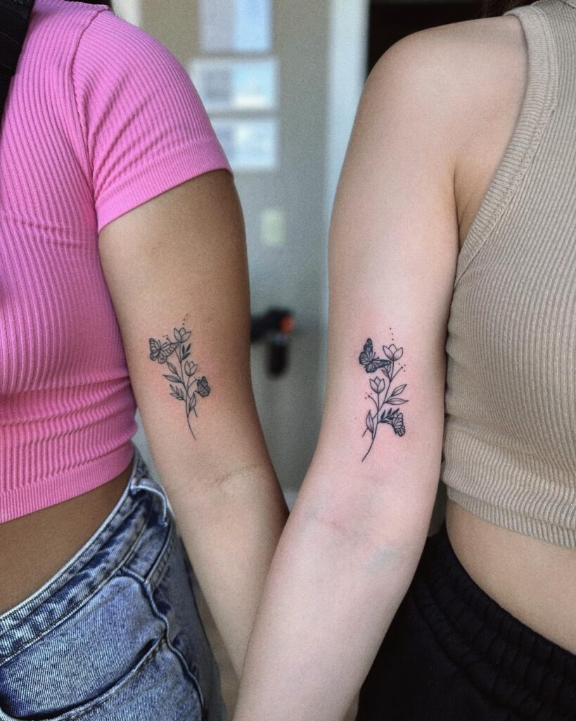 Bold Matching Lion Tattoos on Upper Arms Tattoo Design