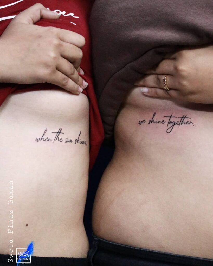 Cute Matching Ghost Tattoos for Best Friends Tattoo Design