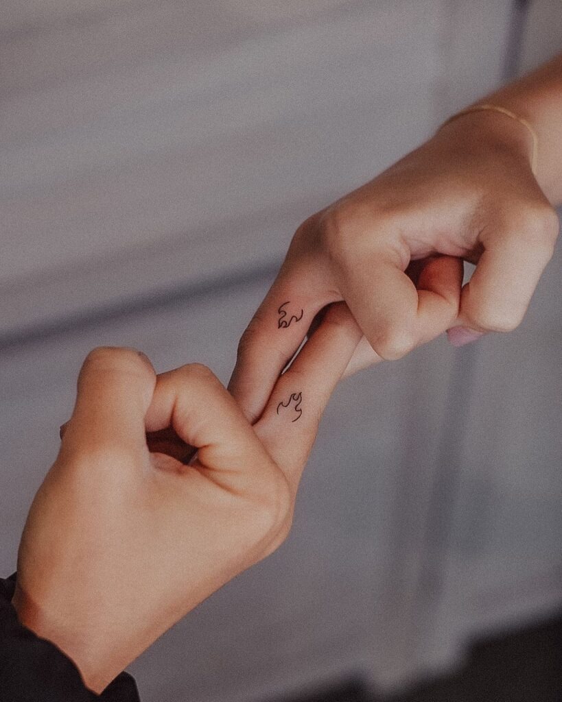 Matching Champagne Glass Tattoos with Strawberries Tattoo Design