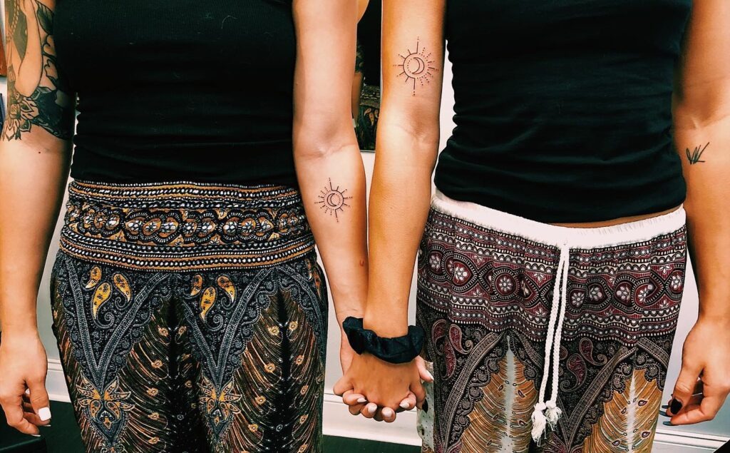 Matching Heron Tattoos for a Lifelong Bond Tattoo Design