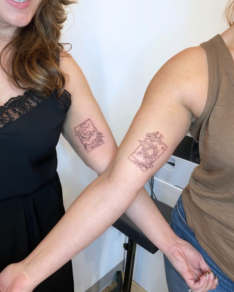Matching Pinky Promise and Heart Tattoos for Best Friends Tattoo Design