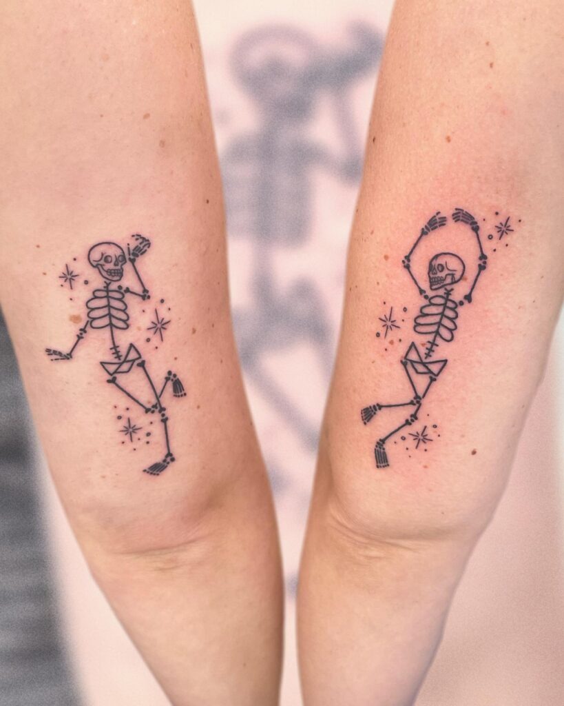 Matching Red Lightning Bolt Tattoos for Best Friends Tattoo Design