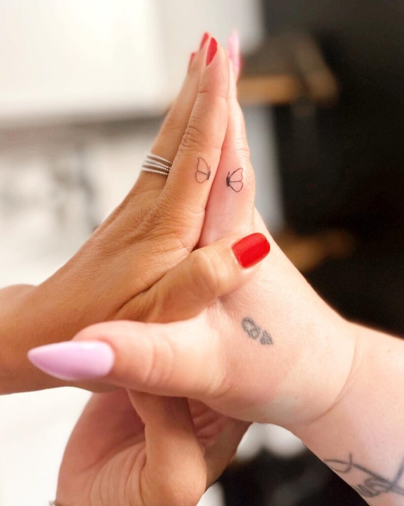 Matching Ribcage Flower Tattoos for Best Friends Tattoo Design