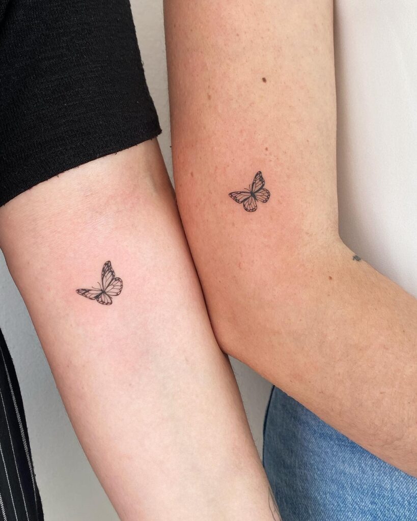 Minimal Butterfly Tattoos for Best Friends Tattoo Design
