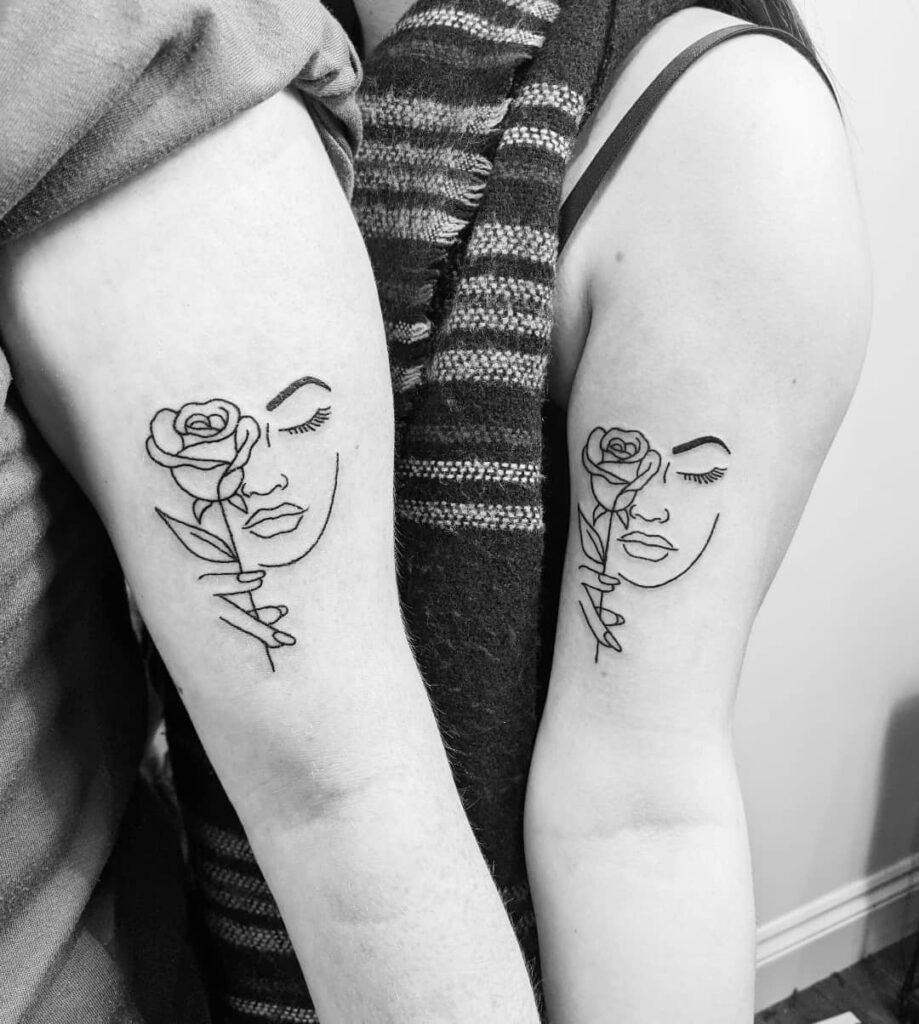 Tiny Matching Flame Finger Tattoos for BFFs Tattoo Design