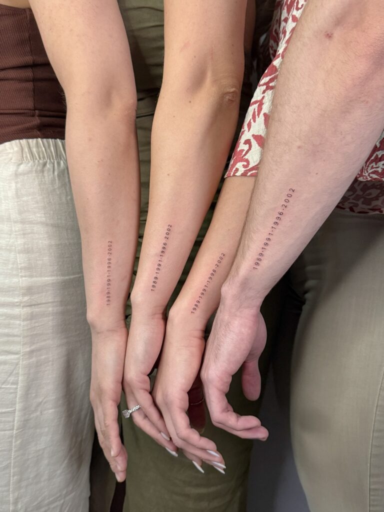 Matching Birth Year Family Tattoo Tattoo Design