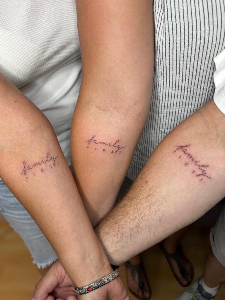Matching "Family First" Tattoos Tattoo Design
