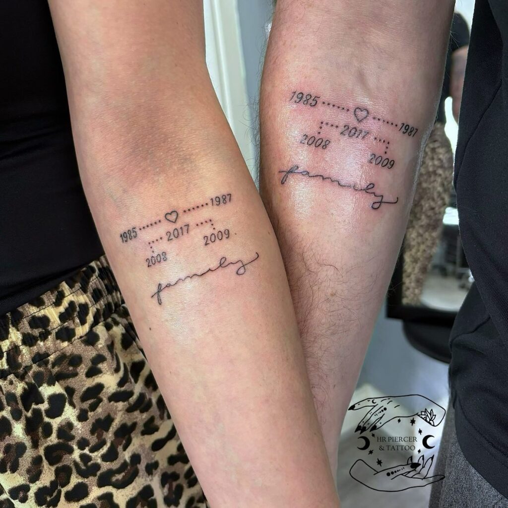 Matching Family Timeline Tattoos Tattoo Design