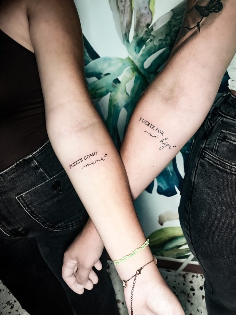 Matching "Fuerte Como Mamá" and "Fuerte Por Mi Hijo" Tattoo Tattoo Design
