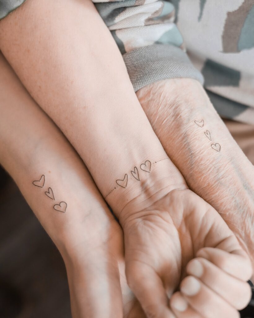 Matching Heart Line Family Tattoo Tattoo Design