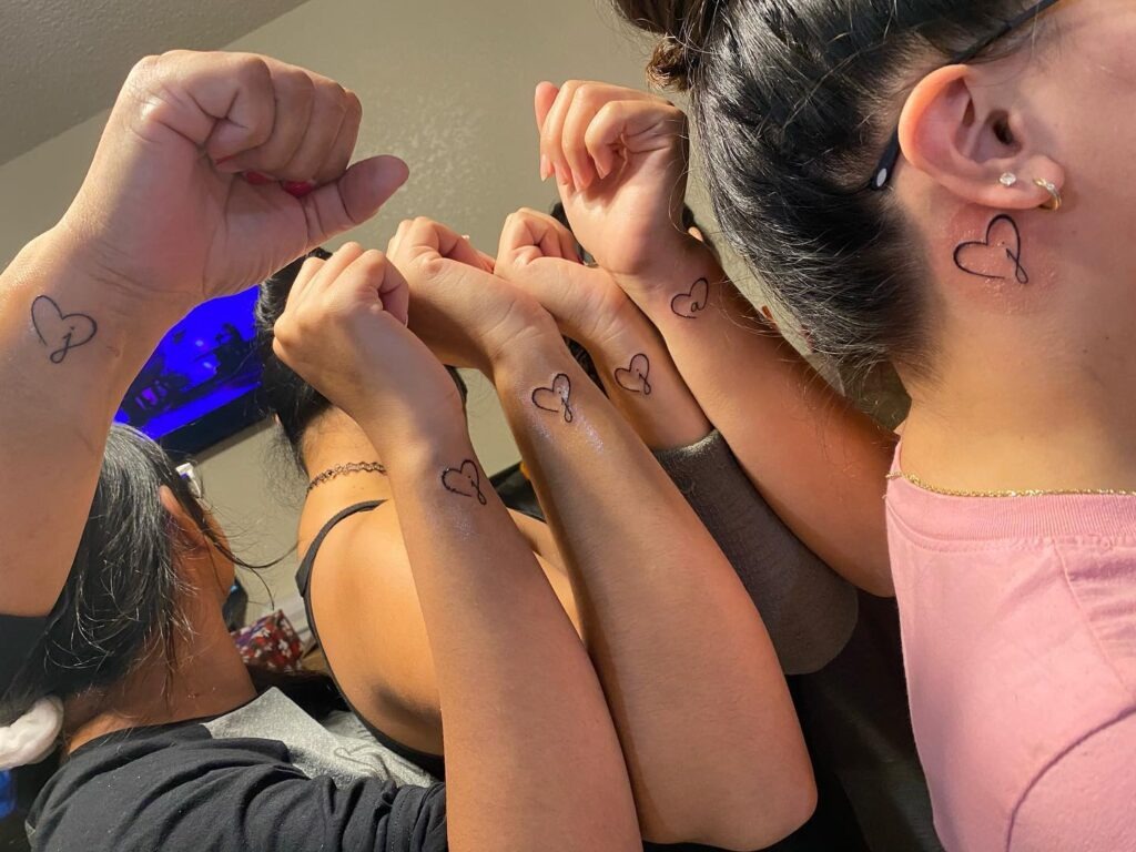 Matching Heart Tattoo with Letter "J" Tattoo Design