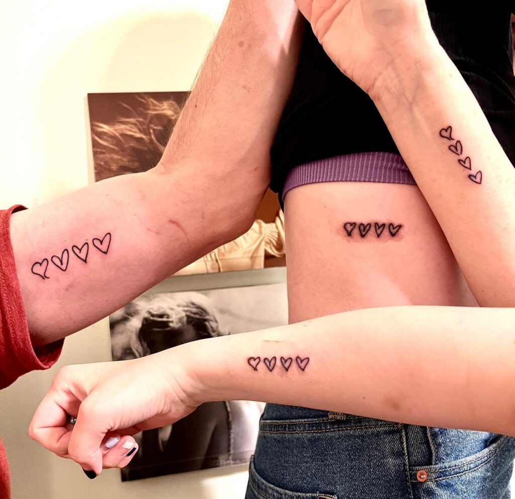 Matching Hearts Family Tattoo Tattoo Design