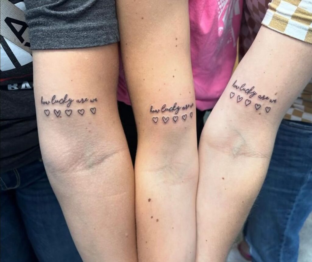 Matching "How Lucky Are We" Family Tattoo Tattoo Design