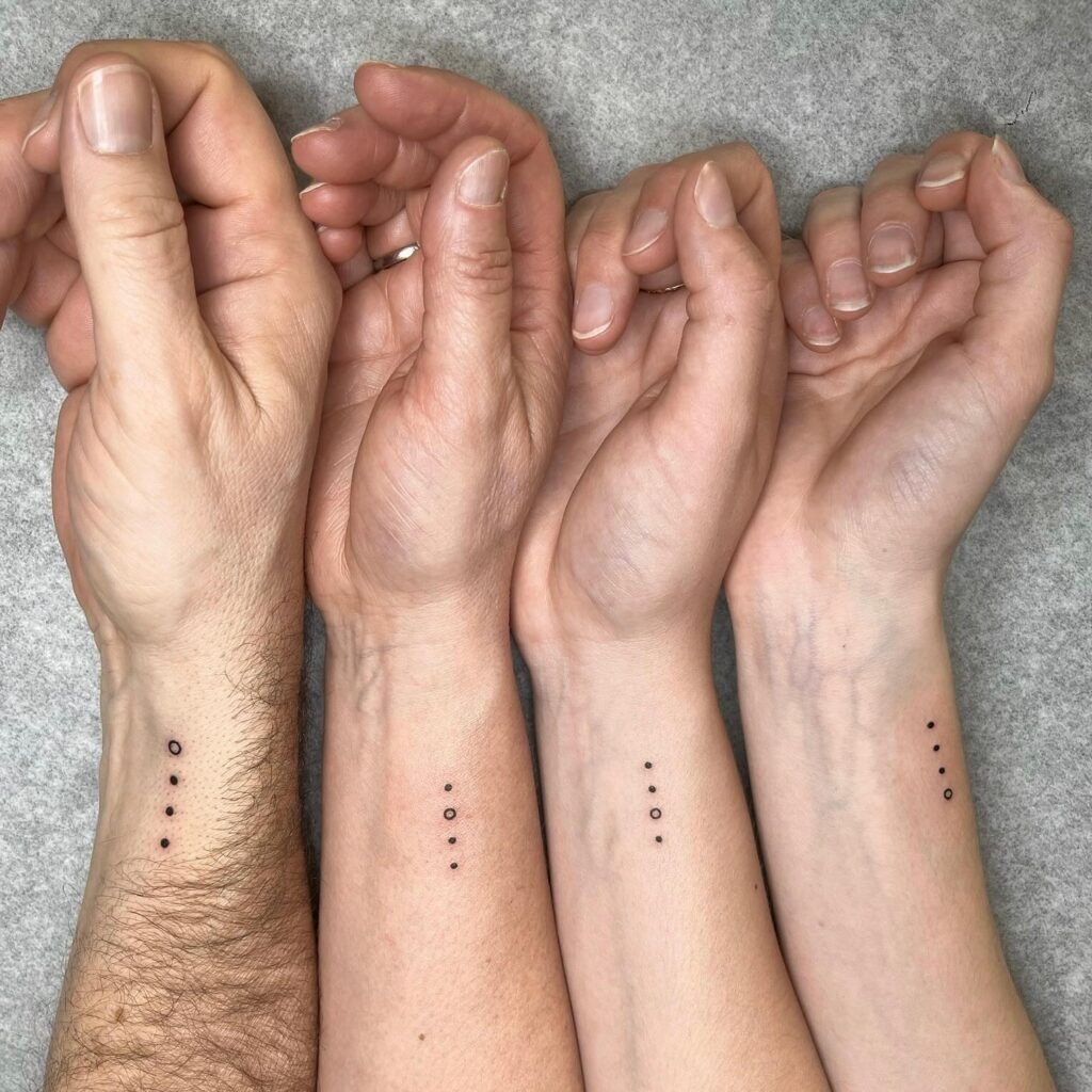 Matching Minimal Dot and Circle Family Tattoo Tattoo Design