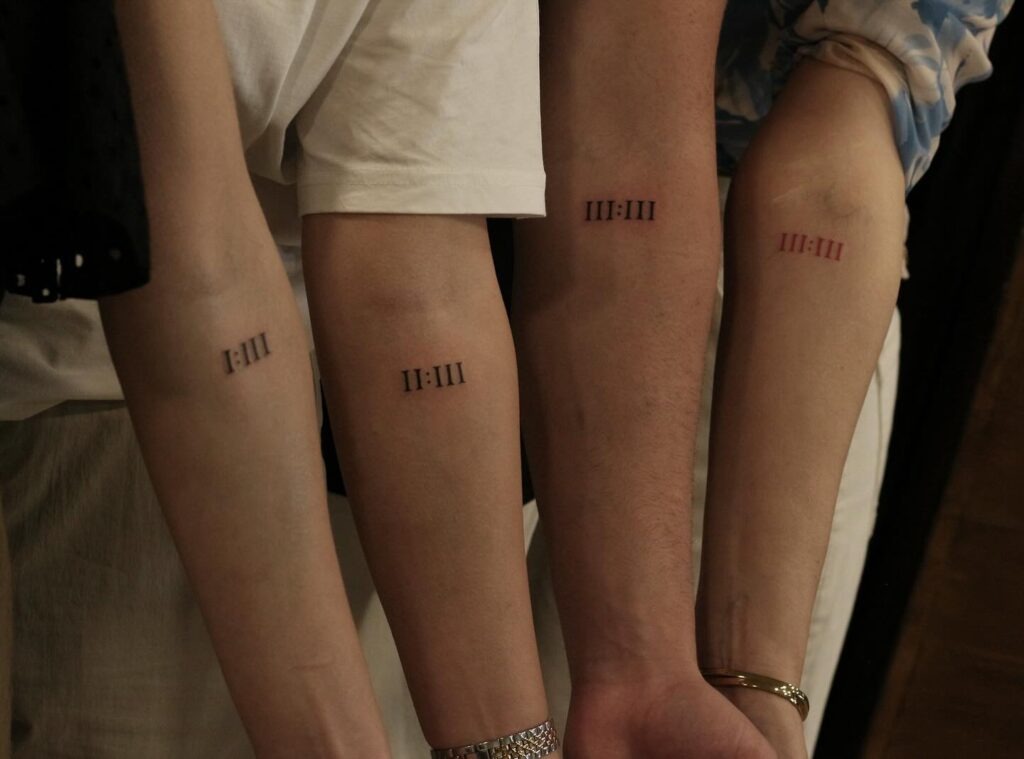 Matching Roman Numeral Family Tattoo Tattoo Design