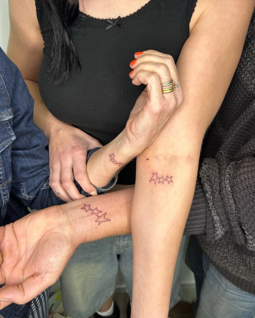 Matching Star Outline Family Tattoo Tattoo Design