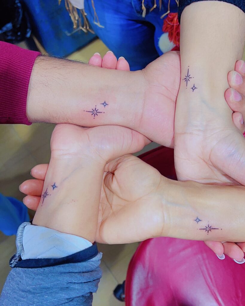 Matching Starburst Wrist Tattoos Tattoo Design