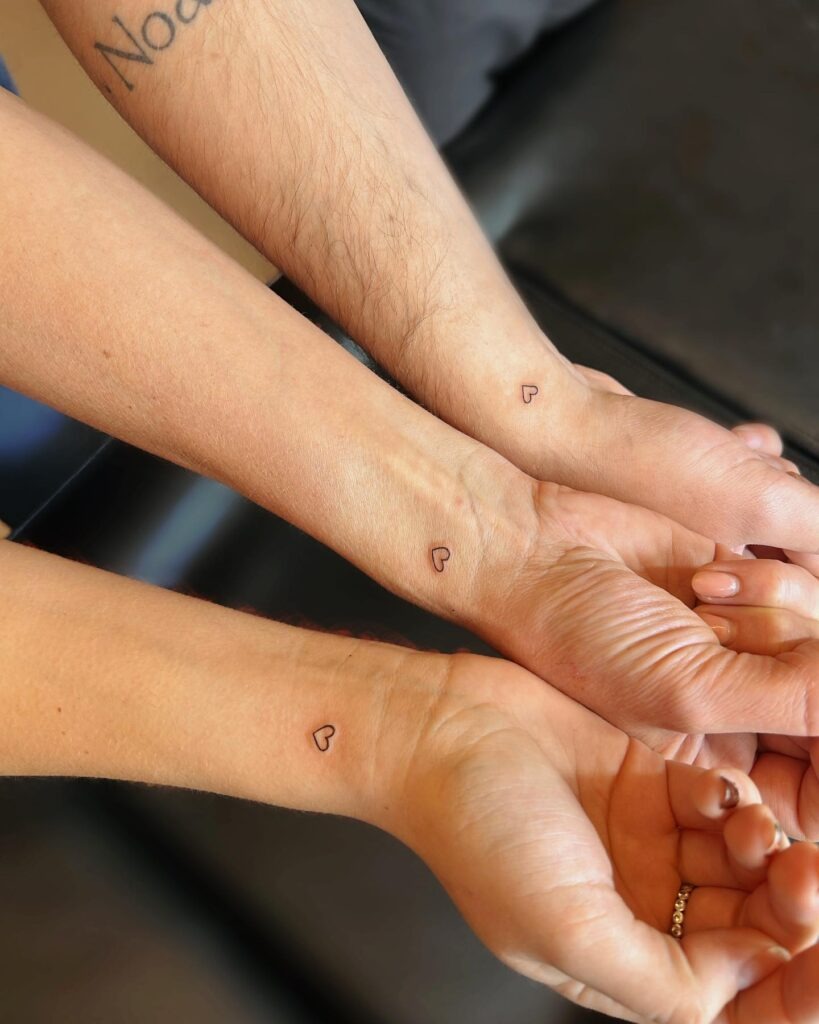 Matching Tiny Heart Family Tattoo Tattoo Design