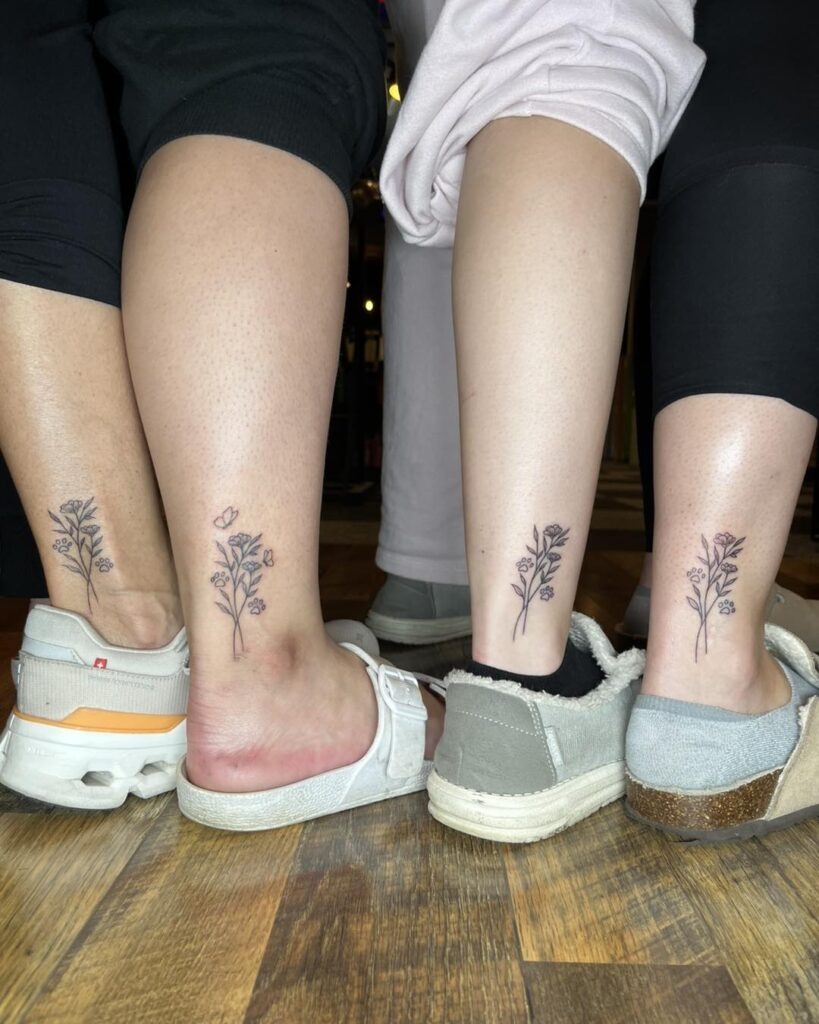 Matching Wildflower Family Tattoo Tattoo Design