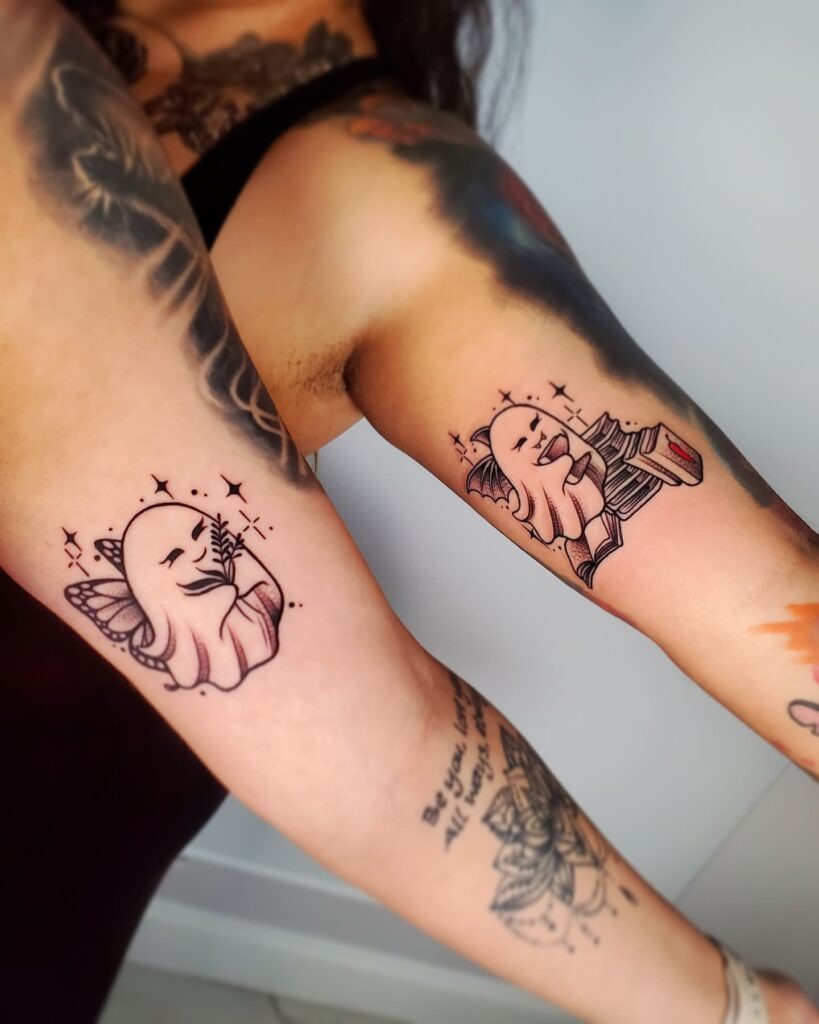 Butterfly and Bat Ghost Tattoos Tattoo Design