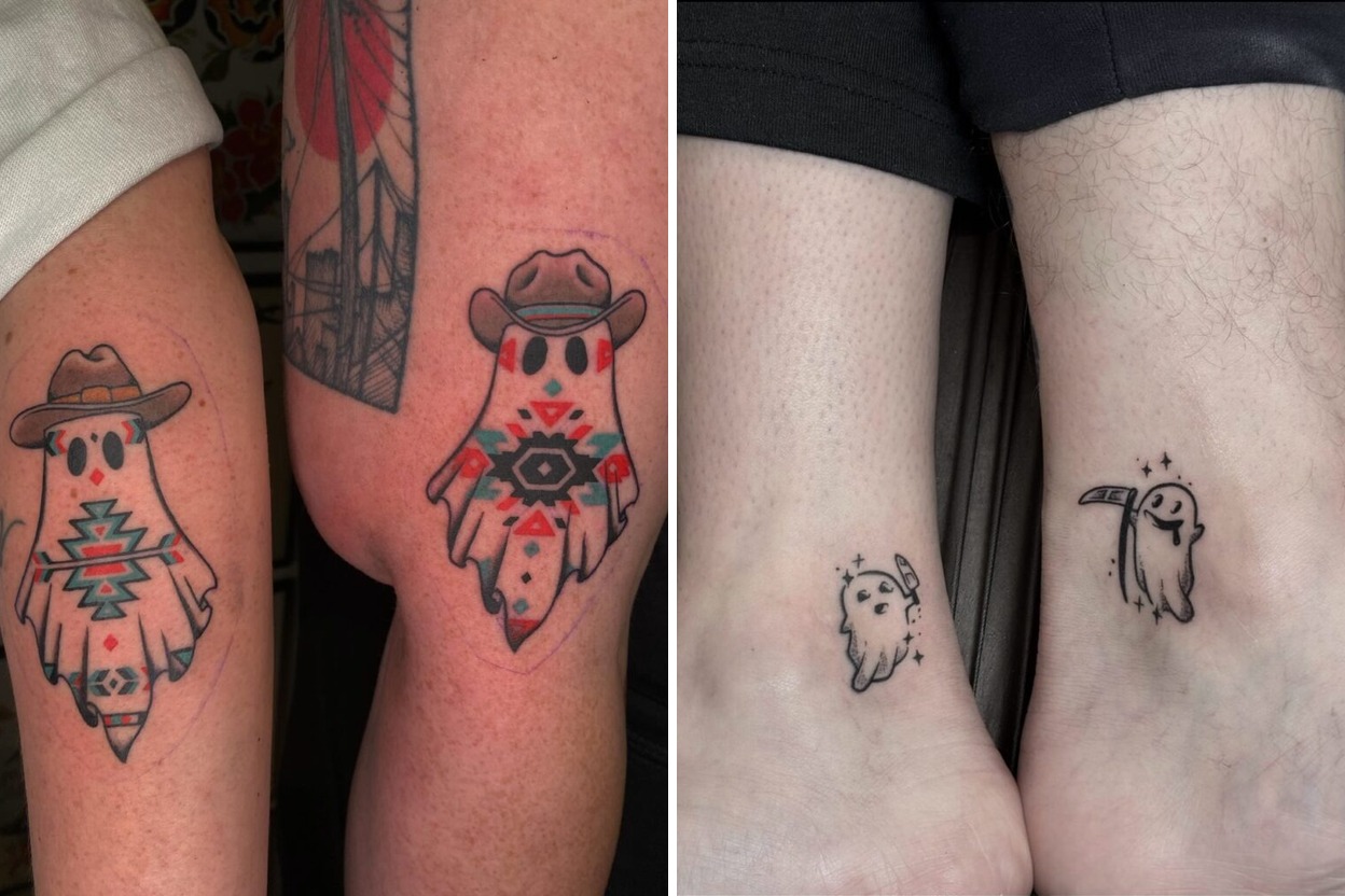41+ Matching Ghost Tattoo Ideas & Inspiration Featured Lookbook Collage