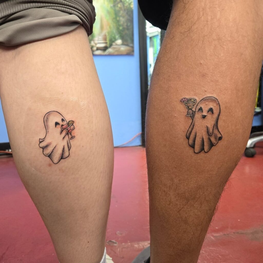 Matching Ghost Tattoos with Margaritas Tattoo Design