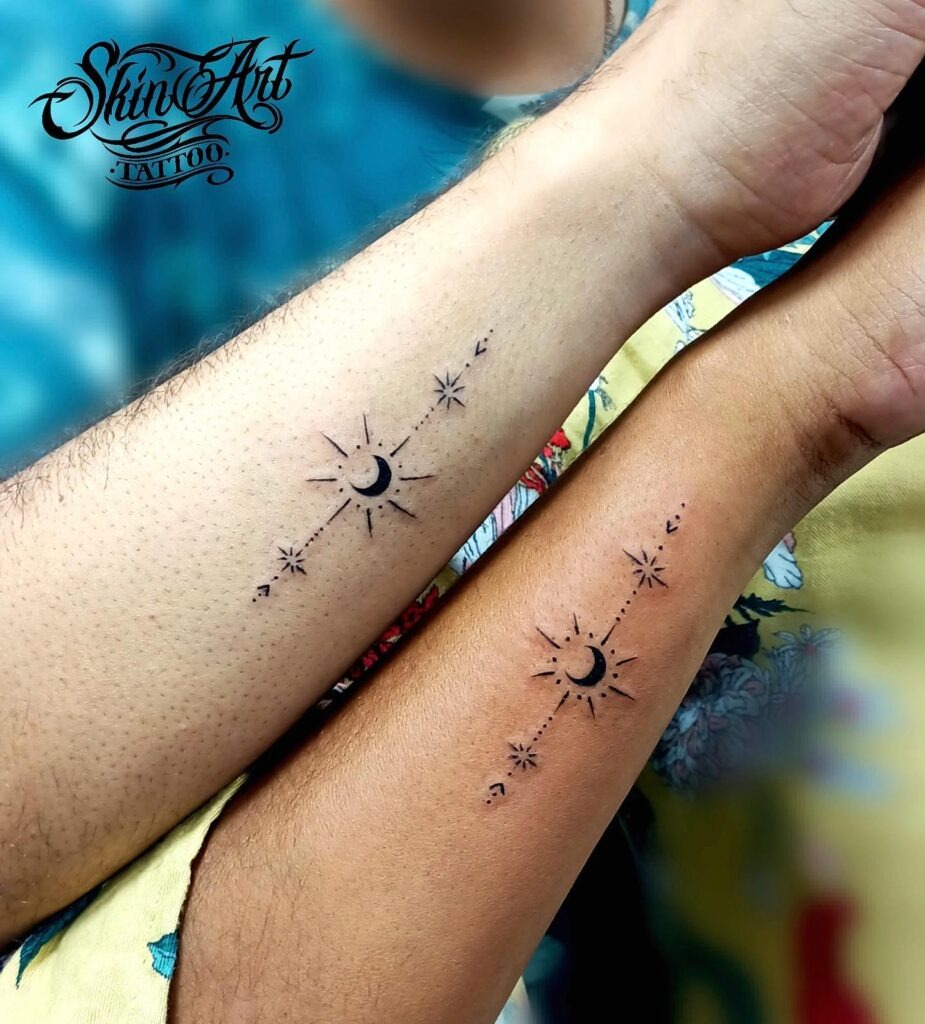 Celestial Constellation Sun and Moon Tattoos Tattoo Design
