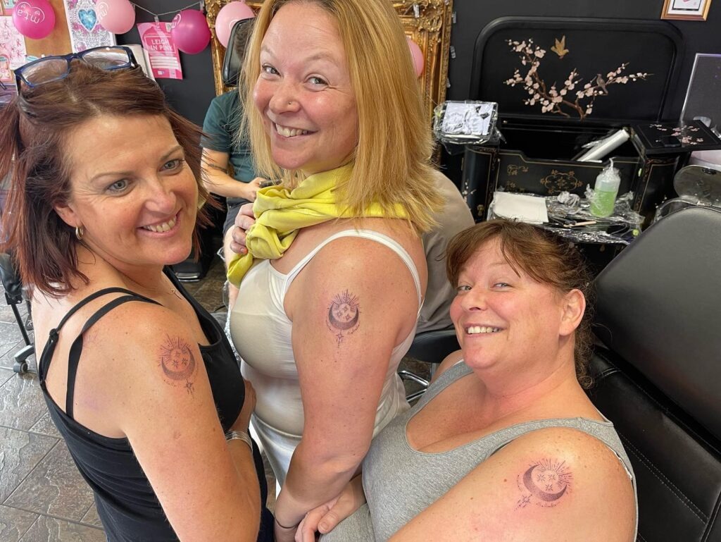 Dotwork Sun and Moon Friendship Tattoos Tattoo Design