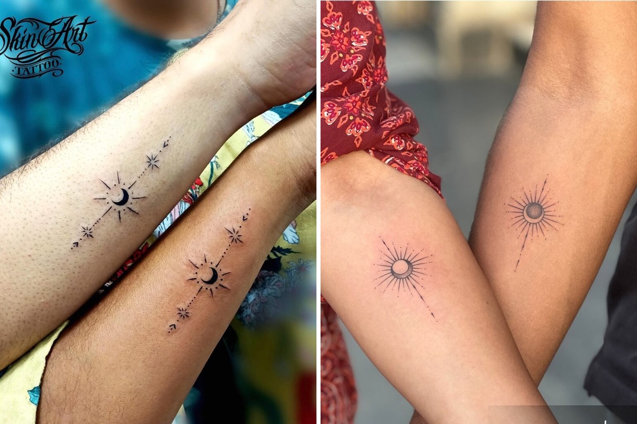 43+ Matching Sun And Moon Tattoo Ideas & Inspiration Featured Lookbook Collage