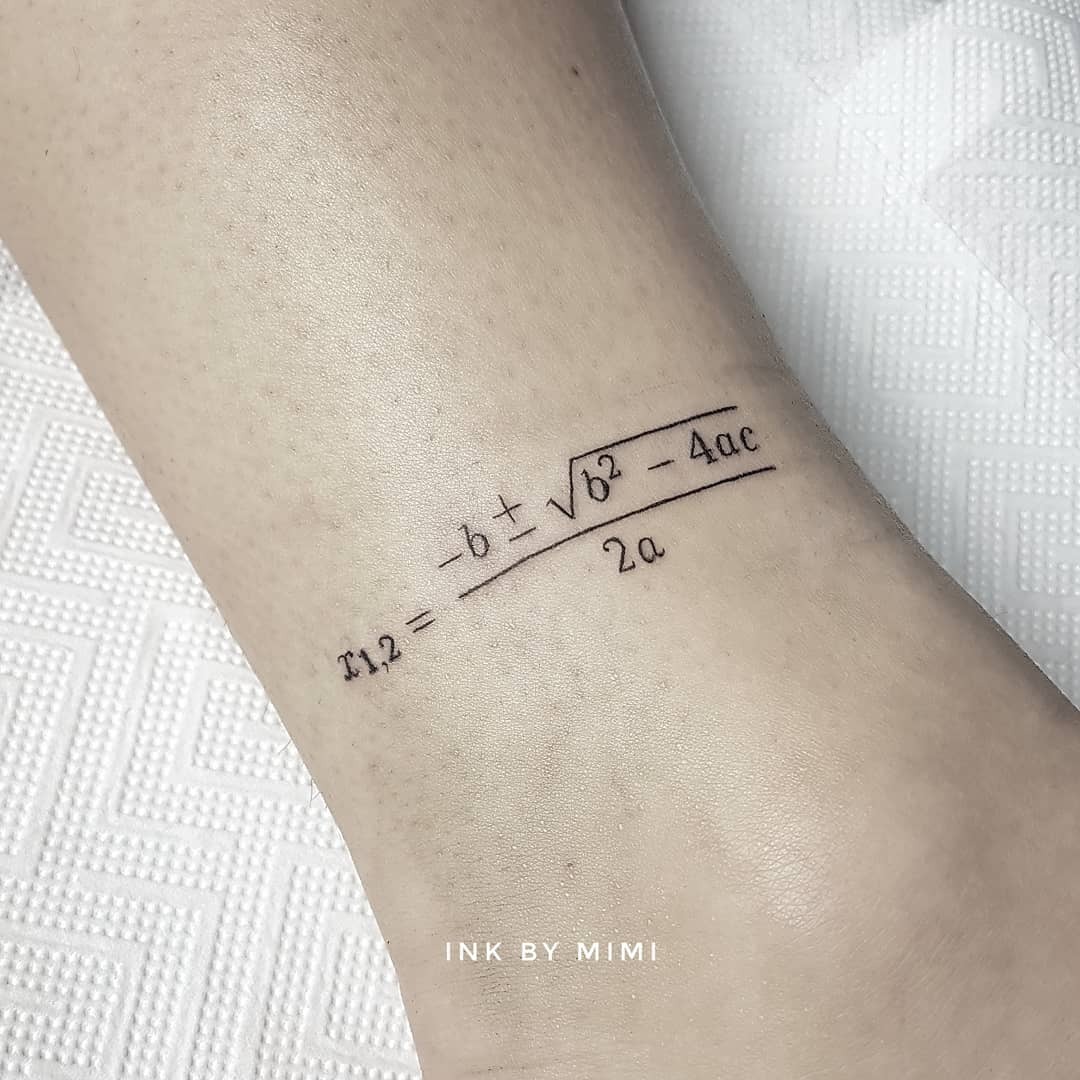 Elegant quadratic formula tattoo on the wrist Tattoo Design