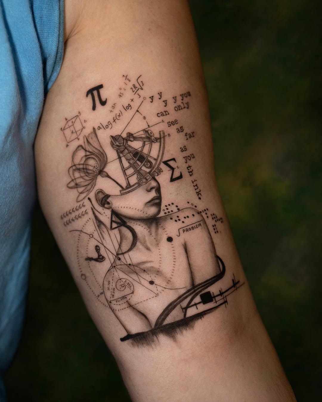 Intricate math tattoo blending art and equations Tattoo Design