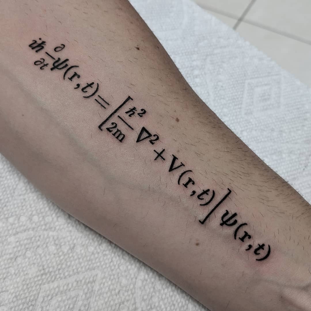 Intriguing quantum mechanics equation tattoo Tattoo Design