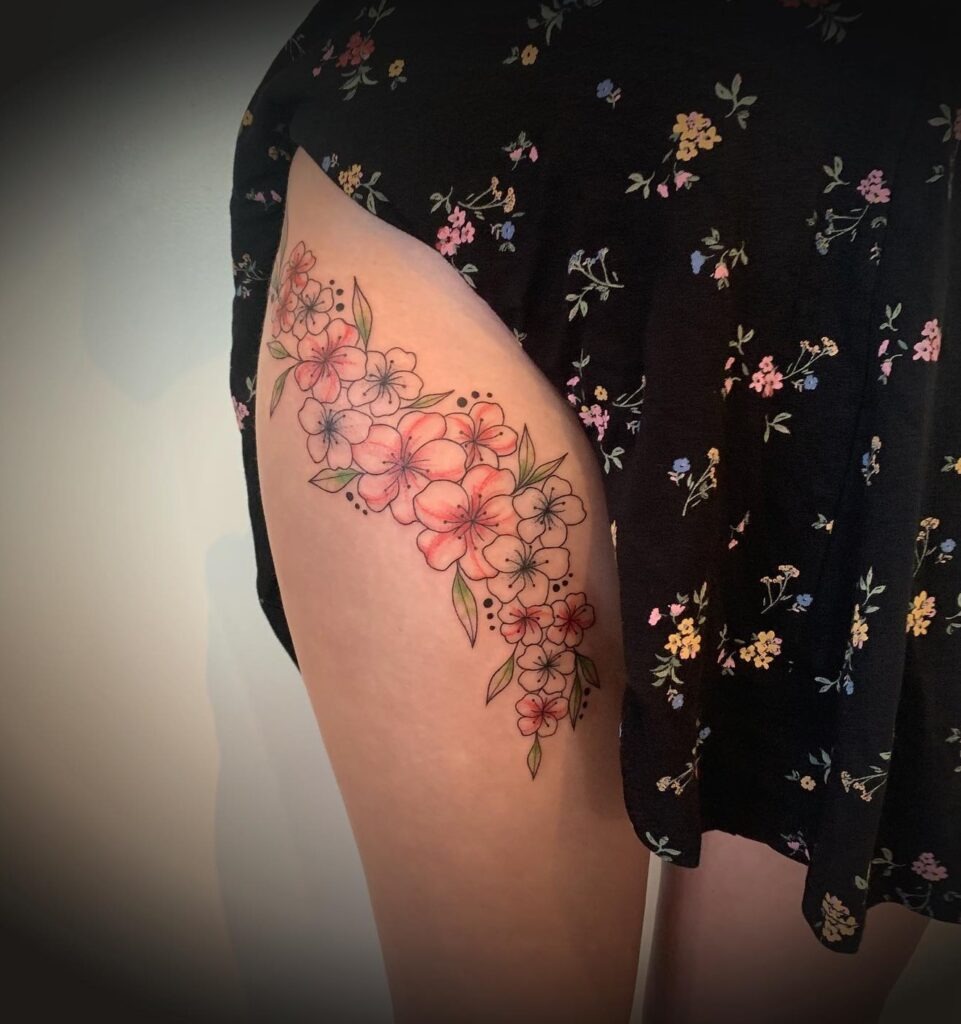 Celestial Lily of the Valley Tattoo with Golden Moons Tattoo Design