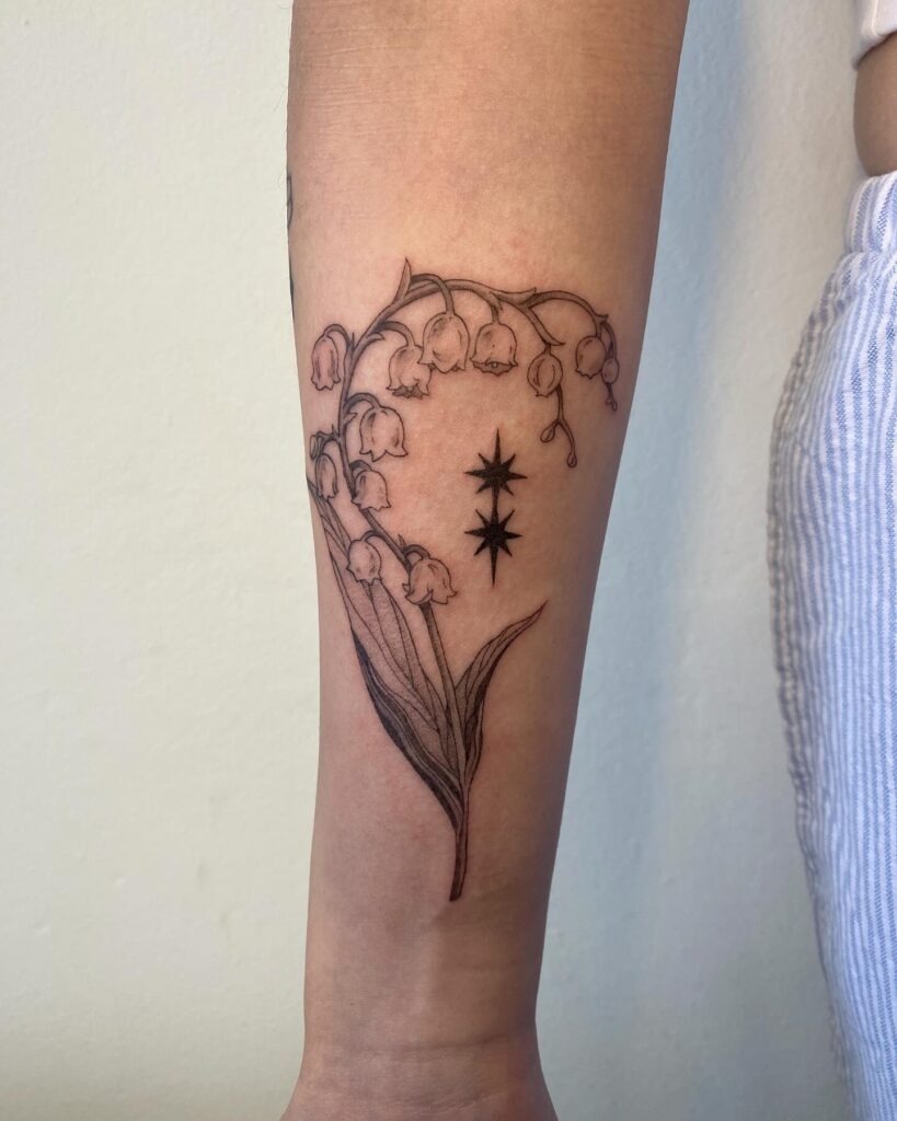 Colorful Hawthorn Berry Tattoo with Blue Leaves Tattoo Design