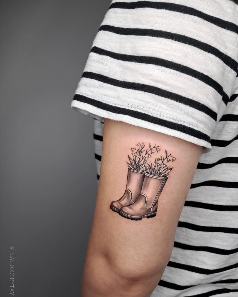 Lily of the Valley Garden Boots Tattoo Tattoo Design