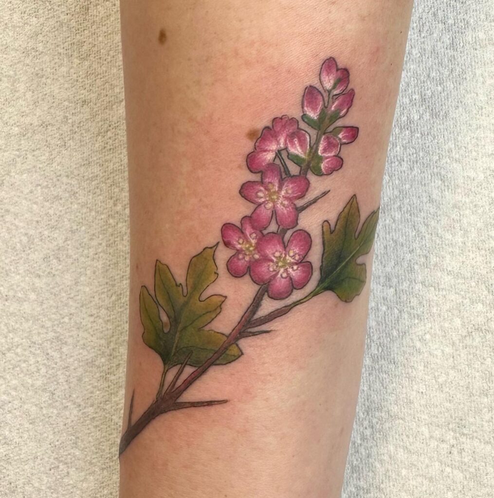 Lily of the Valley with Stars Forearm Tattoo Tattoo Design