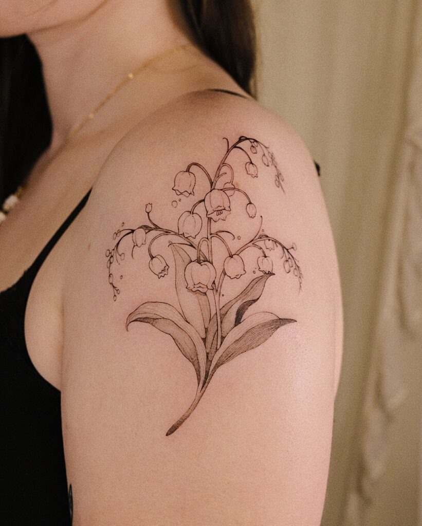 Shaded Hawthorn Blossom Cluster Tattoo Tattoo Design