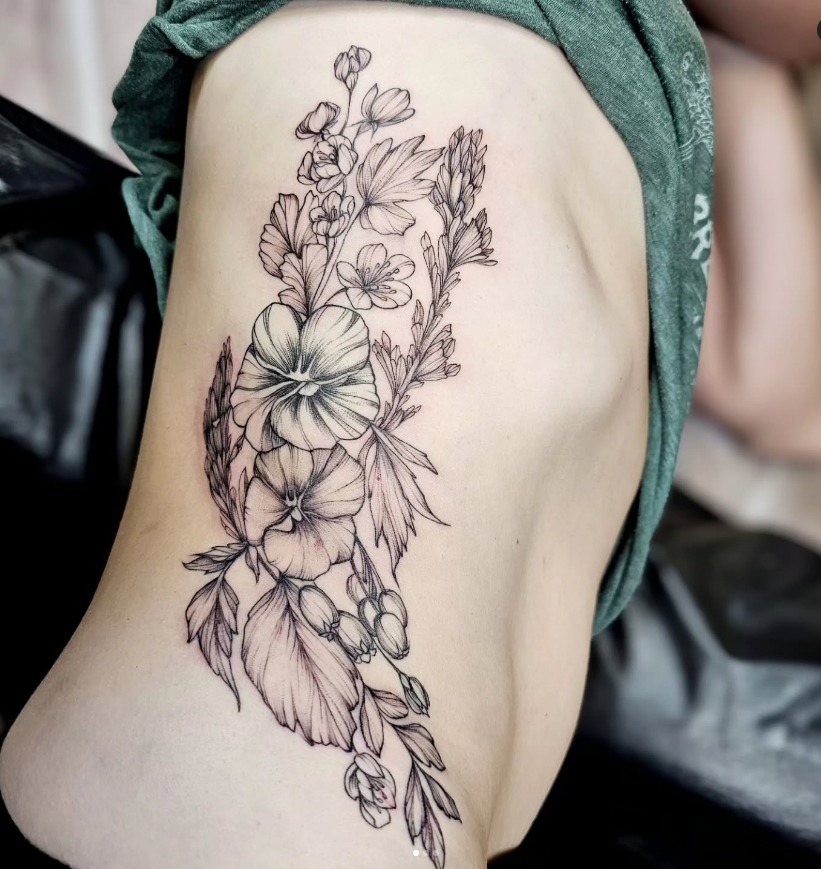 Skull Lily of the Valley Tattoo Tattoo Design