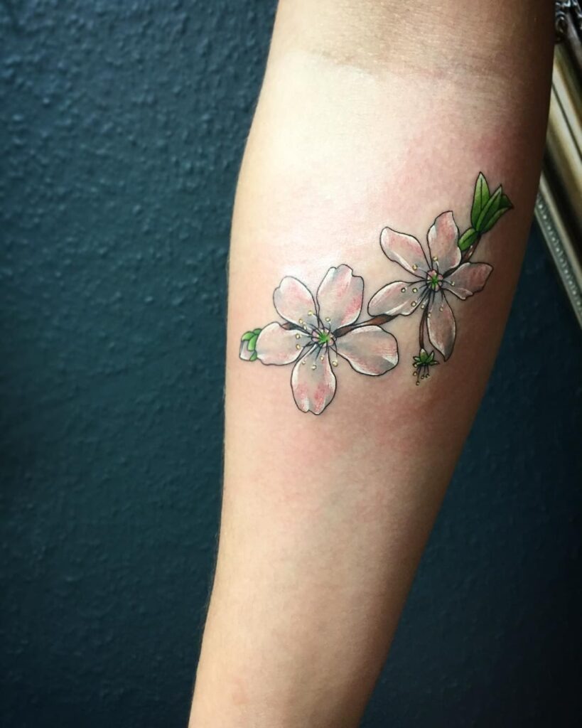 Watercolor Hawthorn Blossom Tattoo Tattoo Design