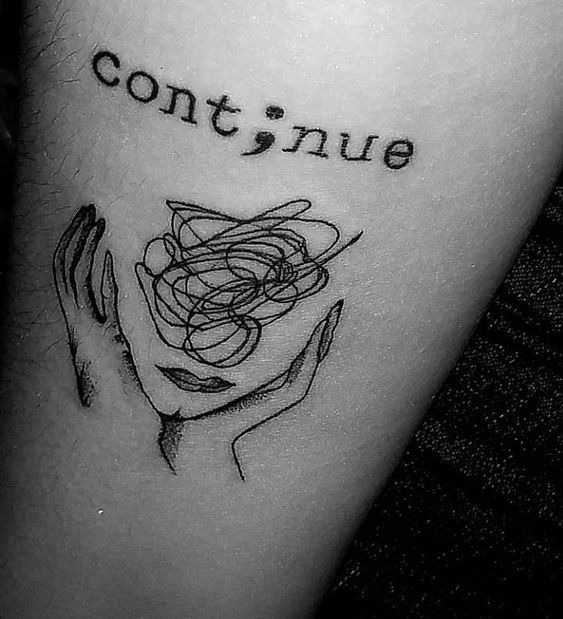 Continue Anyway Tattoo Design