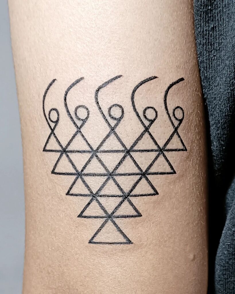Continuous Line Faces Tattoo Design