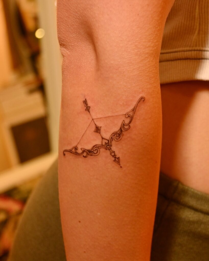 Geometric Mountain Landscape Tattoo Design