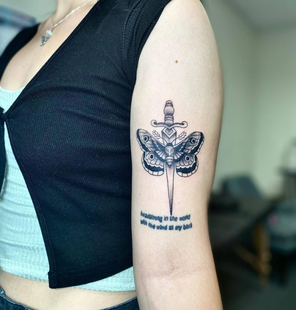 Guiding Compass & Arrow Tattoo Design