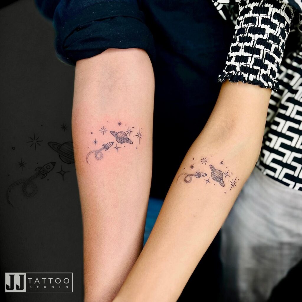 Hearts & Stars Forearm Tattoo Tattoo Design
