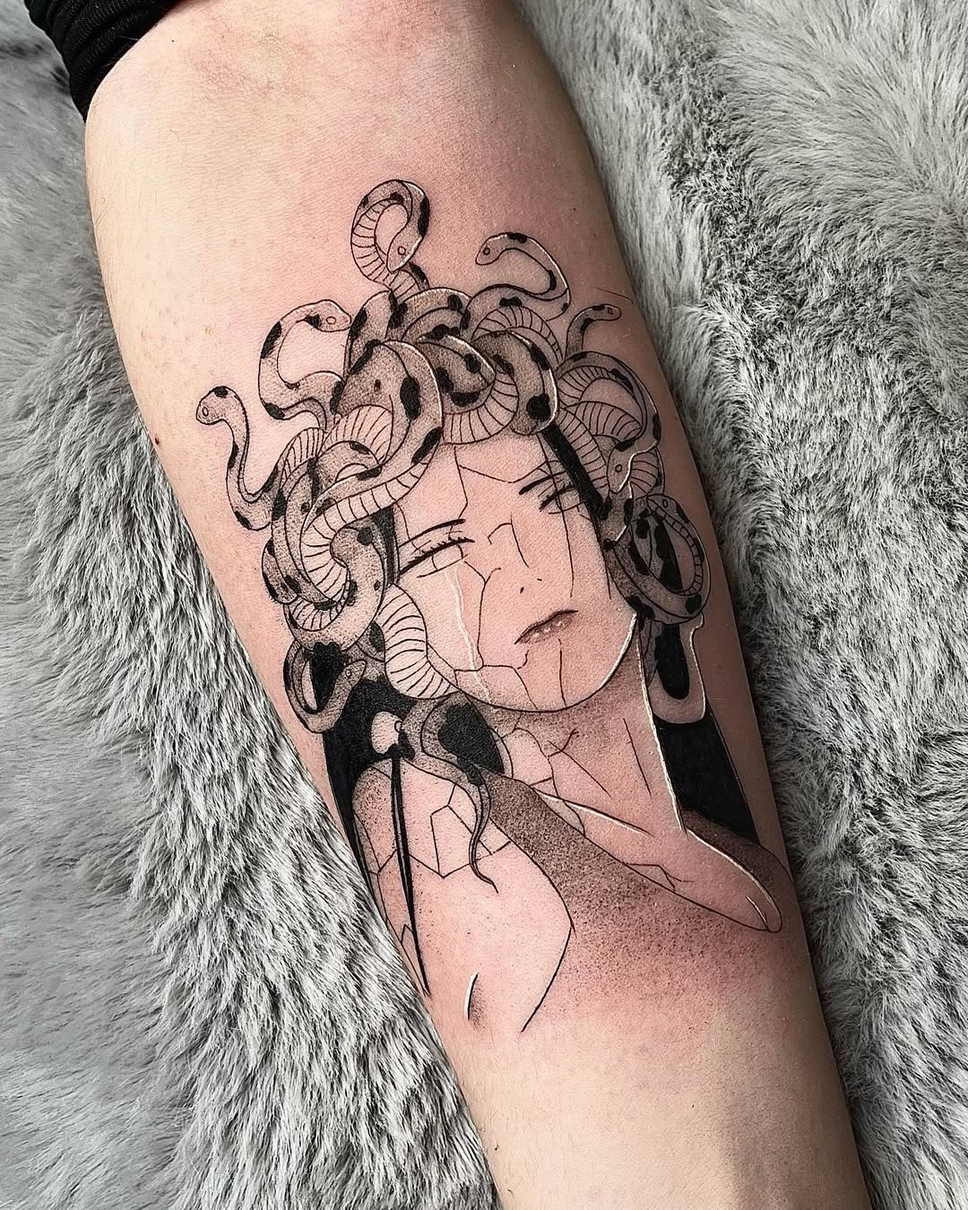 Artistic Medusa tattoo with snake details Tattoo Design
