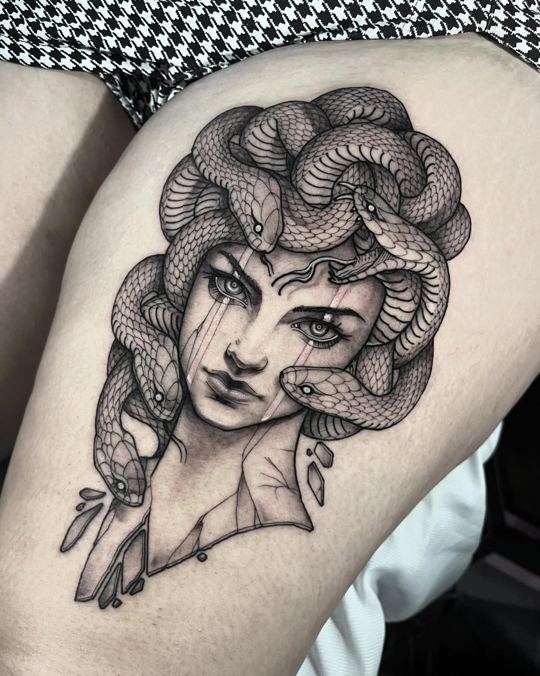 Bold Medusa tattoo with intricate snake details Tattoo Design