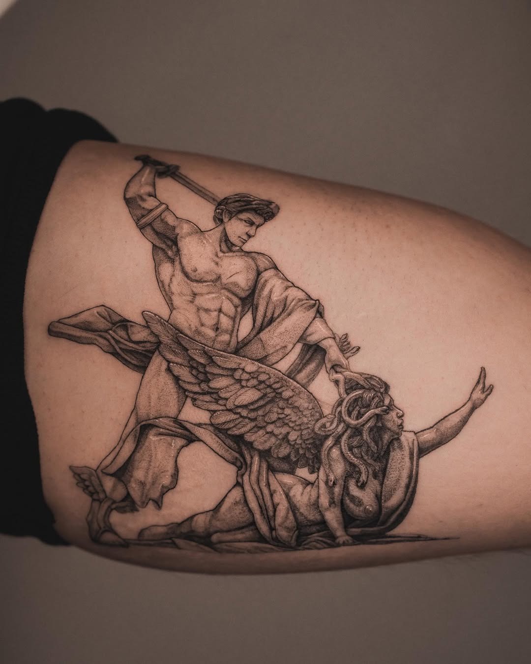 Dynamic Medusa Tattoo in Classical Style Tattoo Design