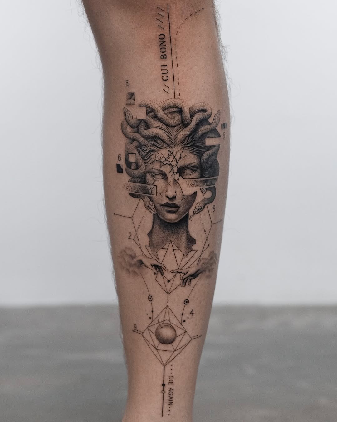 Geometric Medusa Tattoo With Surreal Elements Tattoo Design